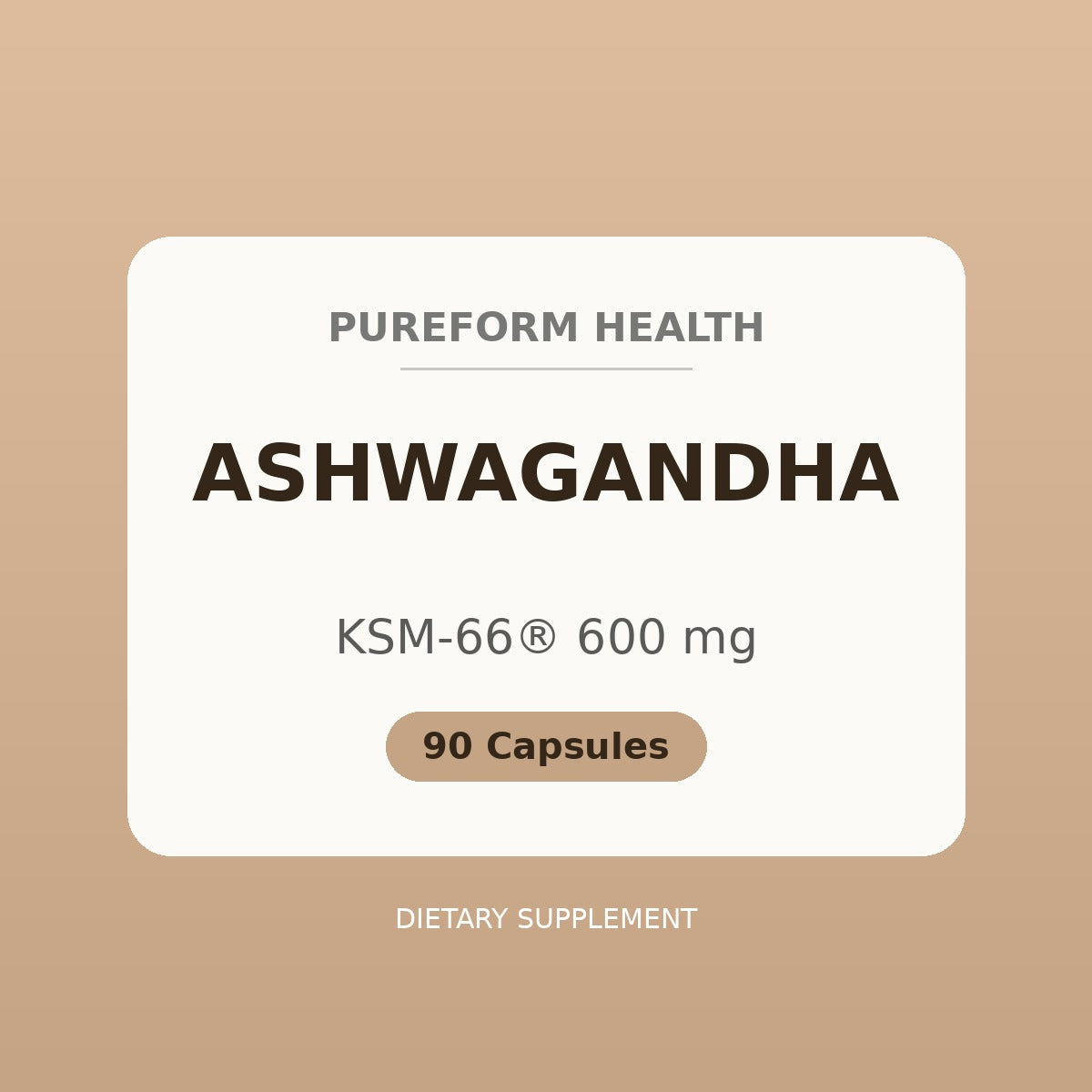 Ashwagandha KSM-66 600 mg capsules, 90 capsules